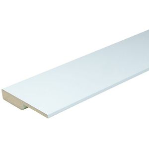 Overzetplint MDF 18x120mm (12x60mm uitsparing) geschaafd vochtwerend wit voorgelakt per 4 stuks