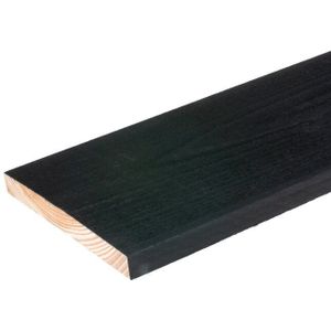 Potdekselplank Douglas hout 20x200mm bezaagd zwart geïmpregneerd (gespoten) 400cm