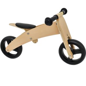 Houten Balance - Kinderfiets - Trike - 2-in-1 Loopfiets & Driewieler - Houtkleur