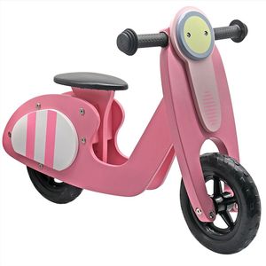 Loop scooter - Loopfiets - Houten retroscooter - vanaf 1 jaar - Roze