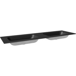 Balmani Tablo Strada dubbele wastafel mat zwarte top solid 180 x 55 cm
