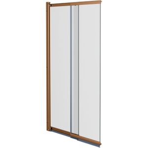Luca Varess Vetras uitschuifbare badwand 100 cm helder glas geborsteld Rosegold profiel