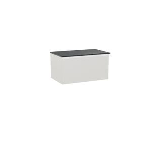 Balmani Idra zwevend badkamermeubel 90 x 55 cm mat wit met Stretto enkel tablet in graniet