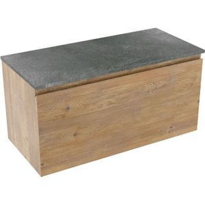 Linie Lado zwevend  100 x 46 cm natuur eik met Lado enkel of dubbel tablet in melamine