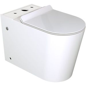 Luca Varess Santino staand toilet verhoogd glanzend wit randloos - toiletpan + zitting