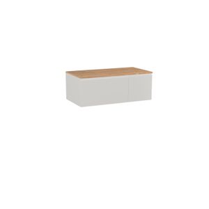 Storke Edge zwevend badkamermeubel 100 x 52 cm glanzend wit met Panton enkel tablet in ruwe eiken melamine
