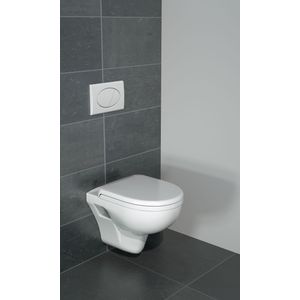 Linie Enzo hangtoilet glanzend wit open spoelrand met luxe wc-bril