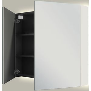Linie Montro spiegelkast 90 x 75 cm glanzend wit met spiegelverlichting