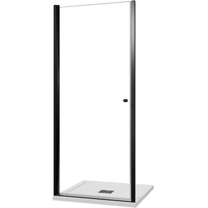 Luca Varess Kuresa douche draaideur 90 x 200 cm helder glas mat zwart profiel
