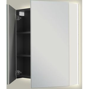 Linie Montro spiegelkast 70 x 75 cm glanzend wit met spiegelverlichting