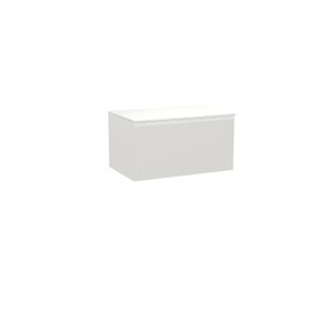 Balmani Idra zwevend badkamermeubel 90 x 55 cm mat wit met Stretto enkel tablet in solid surface