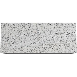 Storke Edge staand badkamermeubel 130 x 52 cm mat zwart met Tavola enkel of dubbel tablet in mat wit/zwart terrazzo