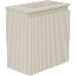 Storke Ribs zwevend toiletmeubel 40 x 22 cm sand mat met Fina wastafel in Sand mat Topsolid