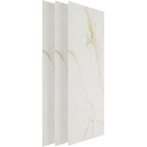 Balmani Impress douchewandbekleding 90 x 90 x 90 x 240 cm composiet mat witte marmer look rock structuur