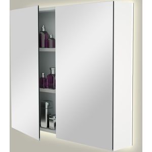 Storke Reflecta spiegelkast 85 x 75 cm mat wit met spiegelverlichting