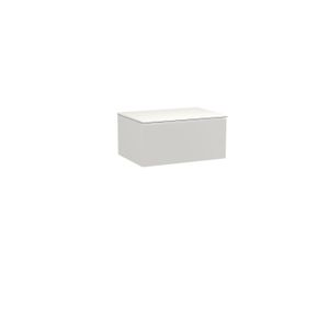 Storke Edge zwevend badkamermeubel 75 x 52 cm mat wit met Tavola enkel tablet in solid surface