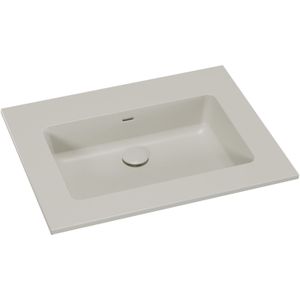 Storke Diva enkele wastafel mat zijdegrijze top solid 65 x 52 cm