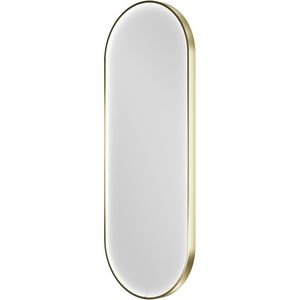 Balmani Secret ovaal badkamerspiegel Brushed Champagne Gold 45 x 120 cm met spiegelverlichting en anti-damp