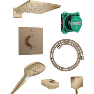 Hansgrohe Showerselect Comfort_E thermostatische kraan Inbouw regendoucheset met regendouchekop 30 x 30 cm brushed bronze