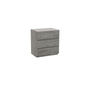 Storke Edge staand badkamermeubel 75 x 52 cm beton donkergrijs met Tavola enkel tablet in mat wit/zwart terrazzo