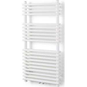 Vipera Alegria dubbele handdoekradiator 50 x 100 cm elektrische verwarming glanzend wit zij- en middenaansluiting 850W, weerstand inbegrepen