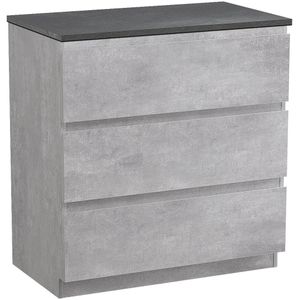 Linie Lado staand  80 x 46 cm beton donkergrijs met Lado enkel tablet in melamine