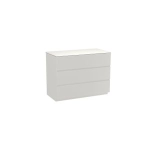 Storke Edge staand badkamermeubel 105 x 52 cm mat wit met Tavola enkel tablet in solid surface