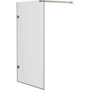 Luca Varess Solid badwand 95 cm helder glas geborsteld Champagne Gold profiel