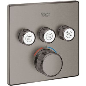 Grohe Grohtherm Smartcontrol Square inbouw douchekraan thermostaat 3 functies Brushed Hard Graphite