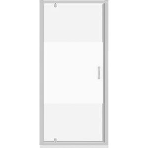 Luca Varess Vidor douche draaideur 90 x 190 cm helder glas met matte strook glanzend chroom profiel