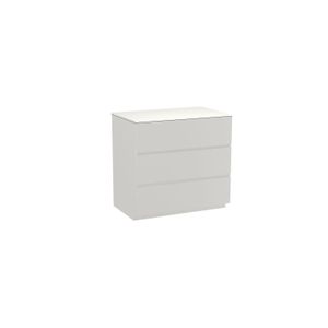 Storke Edge staand badkamermeubel 85 x 52 cm mat wit met Tavola enkel tablet in solid surface