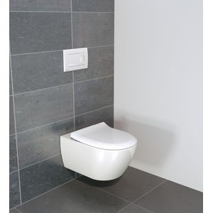 Villeroy & Boch Subway 2.0 hangtoilet glanzend wit randloos met dunne wc-bril, inclusief isolatieset