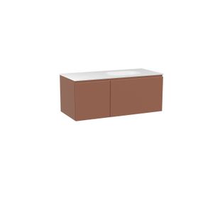 Balmani Sfera zwevend badkamermeubel 120 x 55 cm cotto met Tablo Oval asymmetrisch rechtse wastafel in solid surface