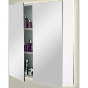 Storke Reflecta spiegelkast 75 x 75 cm mat wit met spiegelverlichting