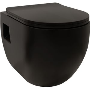 Linie Waldo hangtoilet mat zwart randloos