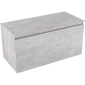 Linie Lado zwevend  100 x 46 cm beton donkergrijs met Lado enkel of dubbel tablet in melamine