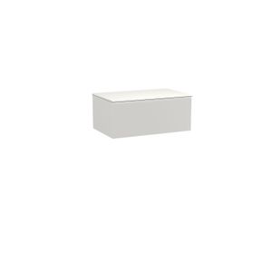 Storke Edge zwevend badkamermeubel 85 x 52 cm mat wit met Tavola enkel tablet in solid surface