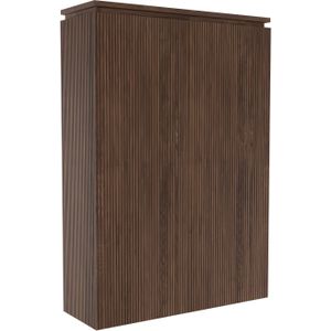 Balmani Eclips Ribs zwevende badkamerkast Amerikaanse notelaar 90 x 32 x 130 cm vert. sym. groef