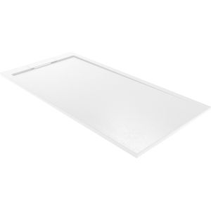 Balmani Indus douchebak 160 x 80 cm composietmarmer mat wit leisteenstructuur