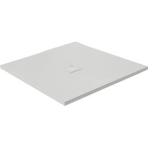 Luca Varess Classy douchebak 80 x 80 cm composietmarmer mat wit rock structuur