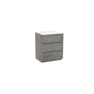 Storke Edge staand badkamermeubel 65 x 52 cm beton donkergrijs met Tavola enkel tablet in solid surface