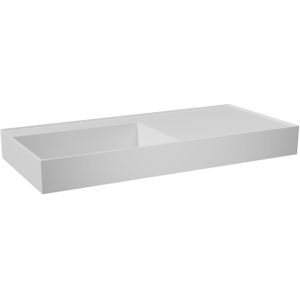 Balmani Argila asymmetrisch linkse wastafel composietmarmer mat wit 100 x 46 cm