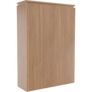 Balmani Eclips Ribs zwevende badkamerkast Teak 90 x 32 x 130 cm vert. sym. groef