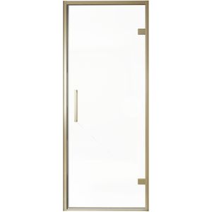 Balmani Senses Design douche draaideur rechts 90 cm x 210 cm Helder glas, Brushed Champagne Gold profielen