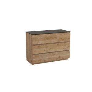 Balmani Lucida staand badkamermeubel 120 x 55 cm ruwe eik met Sfera enkel of dubbel tablet in melamine eucalyptus