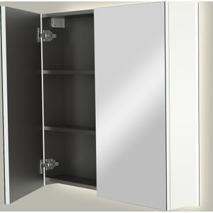 Linie Montro spiegelkast 80 x 75 cm glanzend wit met spiegelverlichting
