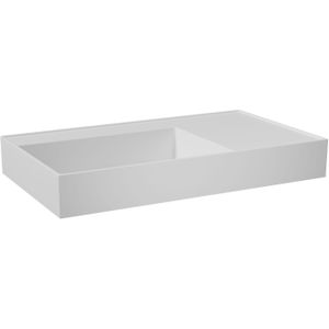 Balmani Argila asymmetrisch linkse wastafel composietmarmer mat wit 80 x 46 cm