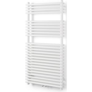 Vipera Alegria dubbele handdoekradiator 60 x 120 cm elektrische verwarming glanzend wit zij- en middenaansluiting 1,192W, weerstand inbegrepen