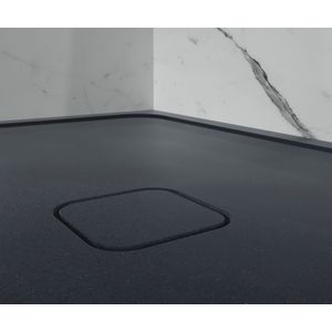 Balmani Soul douchebak 90 x 90 cm graniet zwart gevlamd