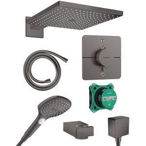 Hansgrohe Showerselect Comfort_Q thermostatische kraan Inbouw regendoucheset met regendouchekop 30 x 30 cm brushed black chrome
